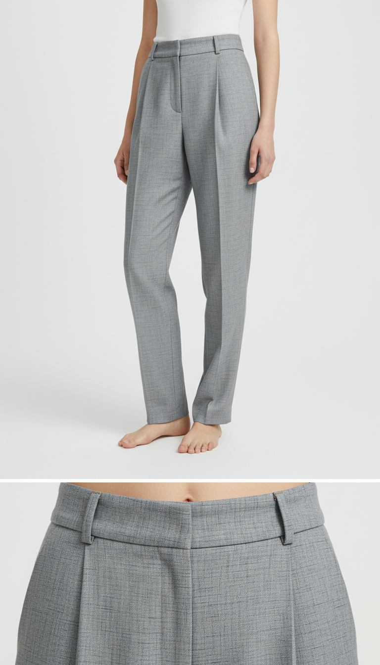 Tailored high-rise trousers in cotton twill